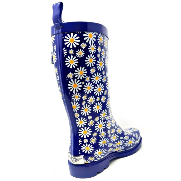 Women's Rubber Mid Calf Rain Boots, RB-3151, Daisy - Picture 4 of 6